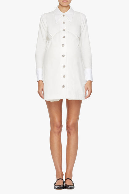Zara white deals denim dress